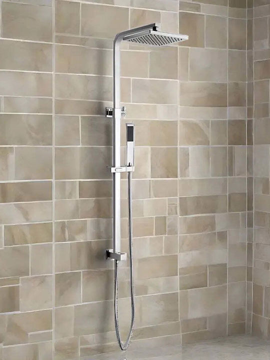Wallex Rudo Adjustable Shower Column without Mixer 70-115cm Silver