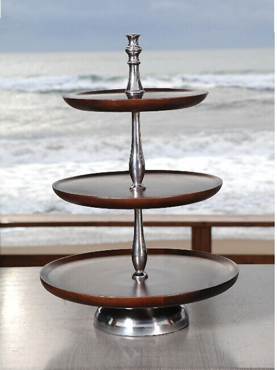 Wooden Dessert Tower Stand with 3 Tiers Multicolour Ø36cmxY52cm