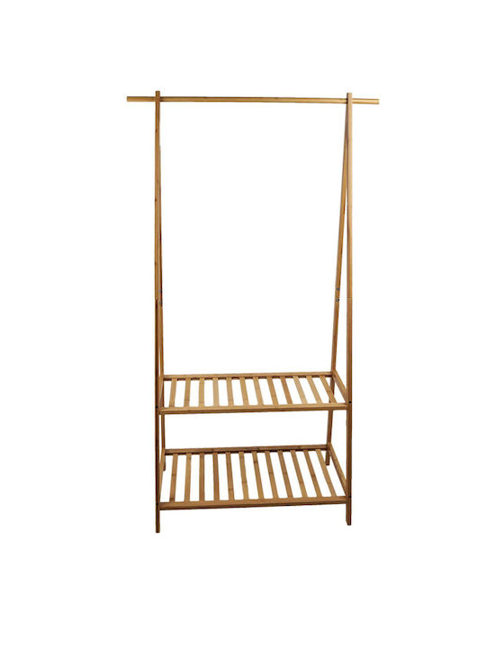 Sidirela Floor Garment Rack made of Wood Brown 90x43x152cm