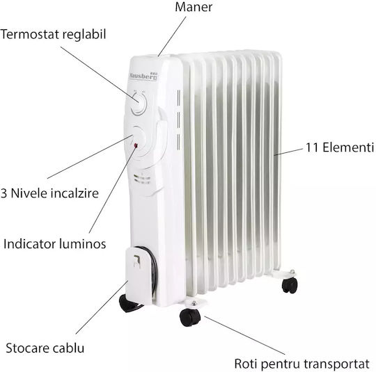 Hausberg Καλοριφέρ Λαδιού με 11 Φέτες 2500W
