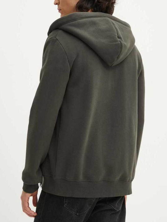 D2 Ovin Cardigan With Hood Dark Gray Green