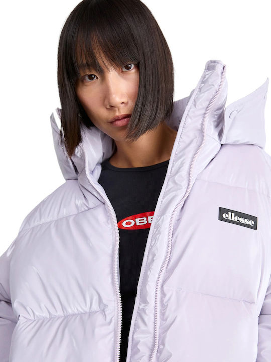 Ski Club Lenzer Κοντό Γυναικείο Puffer Μπουφάν για Χειμώνα Purple