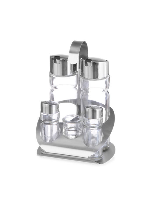 Hendi Oil & Vinegar Set with Salt & Pepper made of Stainless Steel with Flow