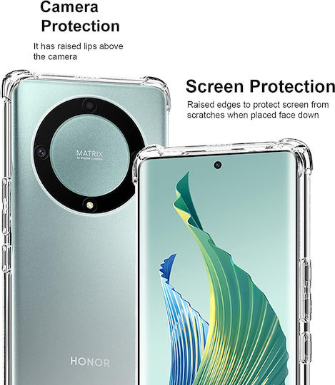 Techsuit Shockproof Clear Umschlag Rückseite Silikon mit Band Transparent (Honor Magic5 Lite)