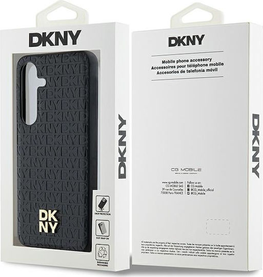 DKNY Pattern Umschlag Rückseite Kunststoff / Leder Schwarz (Galaxy S24)
