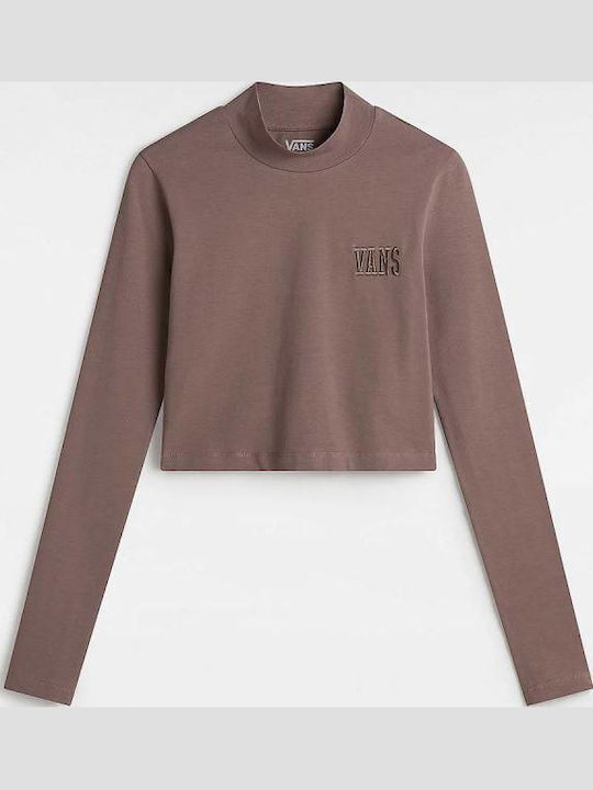 Mini Damen Bluse Langärmelig Taupe