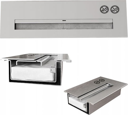 Kratki Charlie Tuv Indoor Wall Mounted Bioethanol Fireplace Black 88x21.5x51cm
