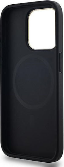 DKNY Leather Checkered Mono Pattern Magsafe Back Cover Δερματίνης / Δερμάτινο Μαύρο (iPhone 15 Pro)