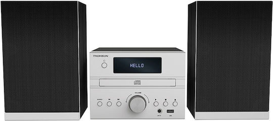 Thomson Аудиосистема 2 MIC122BT MIC122BT 50W с CD / Цифрови медии Player и Bluetooth Сребрист