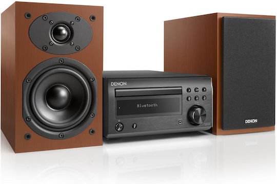 Denon Ηχοσύστημα 2.0 D-M41DAB RCDM41DAB+SCM41 60W με CD / Digital Media Player και Bluetooth Black/Walnut