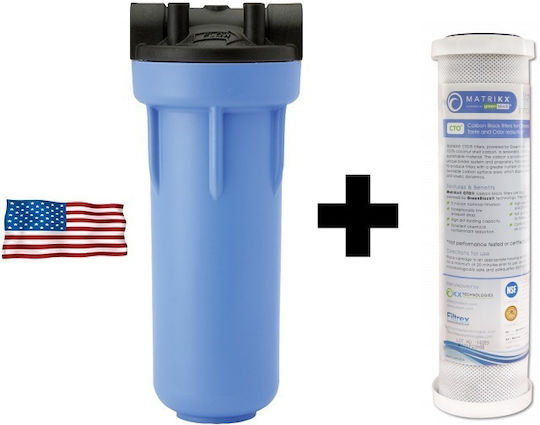 Pentair 3GSL Single Wasserfiltrationssystem Unter der Spüle / Zentrale Versorgung Durchmesser ½" mit Ersatzfilter Matrikx CTO 5 μm 57305320911