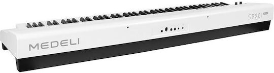Medeli Electric Stage Piano SP201 with 88 Weighted Keys Built-in Speakers and Connection with Headphones and Computer White