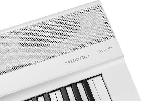 Medeli Electric Stage Piano SP201 with 88 Weighted Keys Built-in Speakers and Connection with Headphones and Computer White