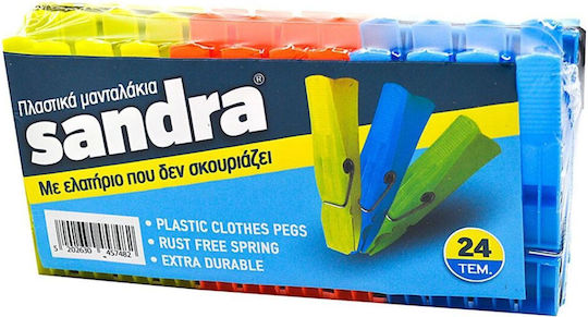 Labico Sandra Wäscheklammern aus Kunststoff 24Stück Mehrfarbig