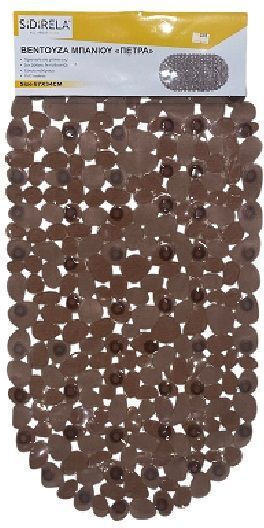 Sidirela Stein Rutschfeste Badematte mit Saugnäpfen Braun 36x70εκ. Sidirela Stein Rutschfeste Badematte mit Saugnäpfen Braun 36x70εκ.