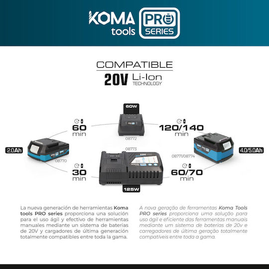 EDM Grupo Koma Tools 08756 Ohne Ladegerät und Batterie Schwarz