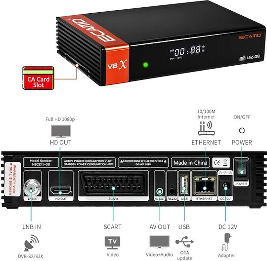 34534503405034 Ψηφιακός Δέκτης Mpeg-4 Full HD (1080p) Σύνδεση USB