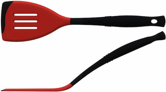 Le Creuset Schwarz Kochspatel Geschlitzt Cherry Red - Black