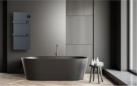 Radialight Onsen Electric Towel Rail With Glass Front 750W 90x40cm Gray