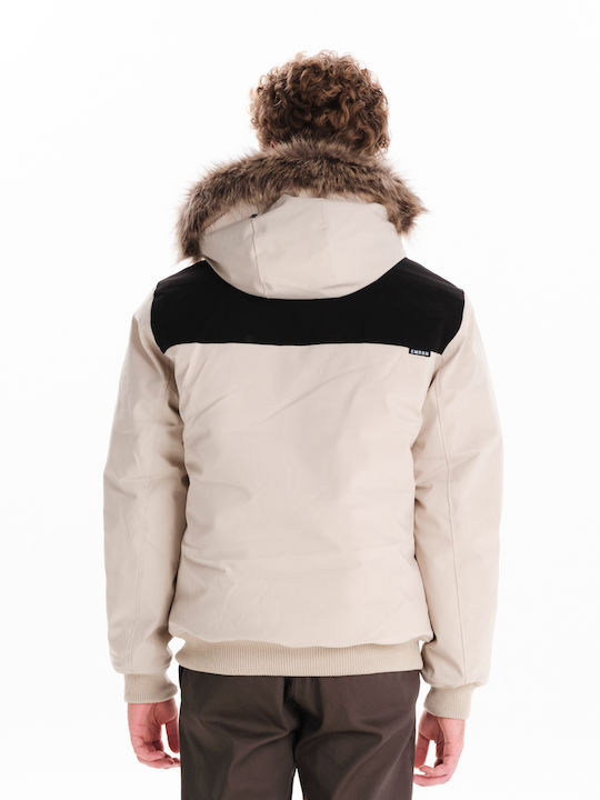 Winter Jacke Bomber Wasserdicht und Winddicht Ecru
