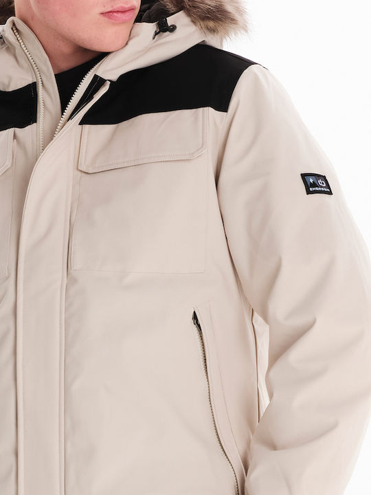 Winter Jacke Bomber Wasserdicht und Winddicht Ecru
