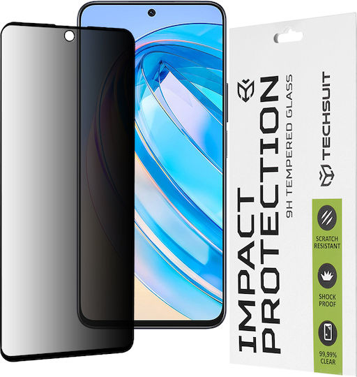 Techsuit Adeziv complet Privacy Full Face Tempered Glass Negru (Honor X8a)