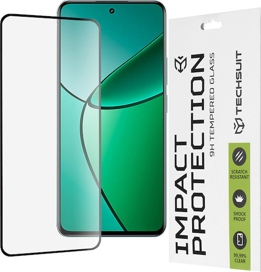 Techsuit 111d Пълно лепило Закалено стъкло за цялото лице Черен (Realme 12+)