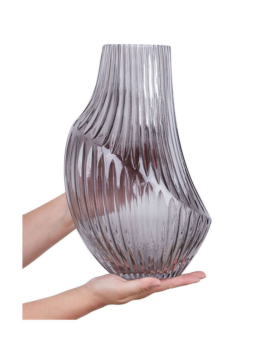 Beliani Διακοσμητικό Βάζο Glas Gray 1Stück