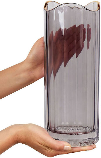 Beliani Decorative Vase Gray
