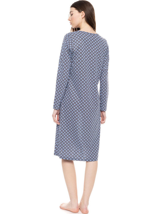 Pink Label Winter Women's Nightdress Blue