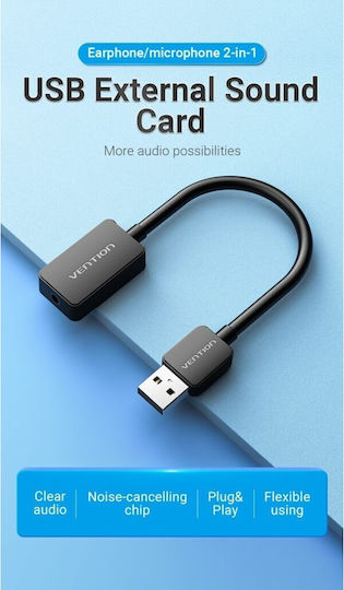 Vention Εξωτερική USB Κάρτα Ήχου CDZB0