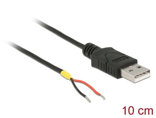 DeLock USB 2.0 Type-A Male To 2x Open Wires Power 10cm Raspberry Pi