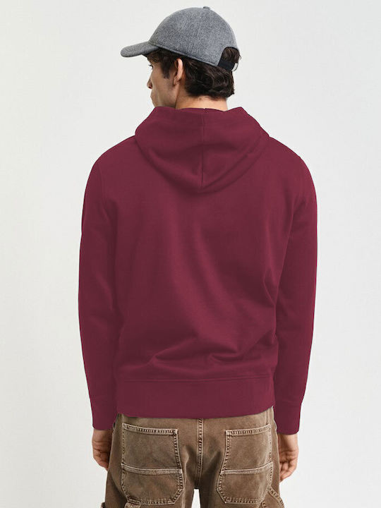 Sweatshirt with Hood Burgundy