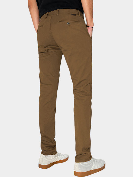 Herren Chinohose Elastisch Slim Fit Beige