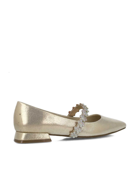 Damen Ballerinas in Gold Farbe