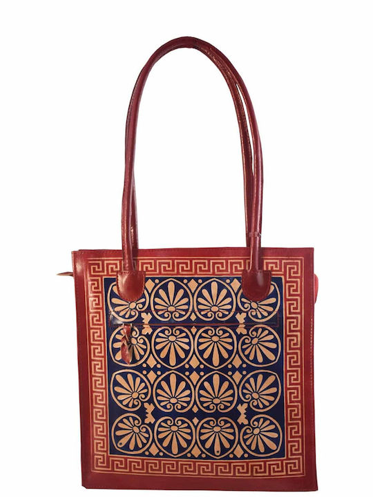 Leder Damentasche Schultertasche Rot