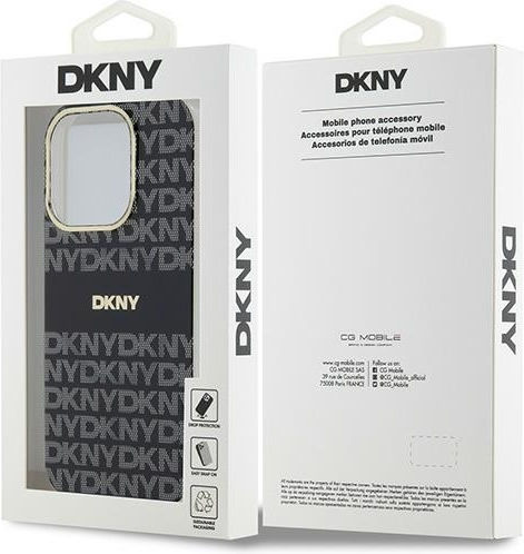 DKNY Iml Mono & Stripe Magsafe Case Umschlag Rückseite Kunststoff Schwarz (iPhone 14 Pro Max)