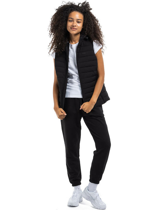 Kurze Damen Jacke mit Puffer für Winter Schwarz