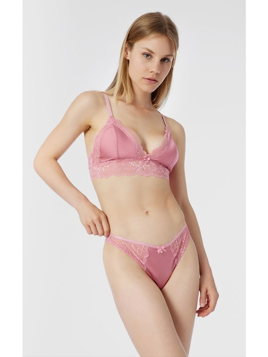 Minerva Women's Bralette Bra Pink