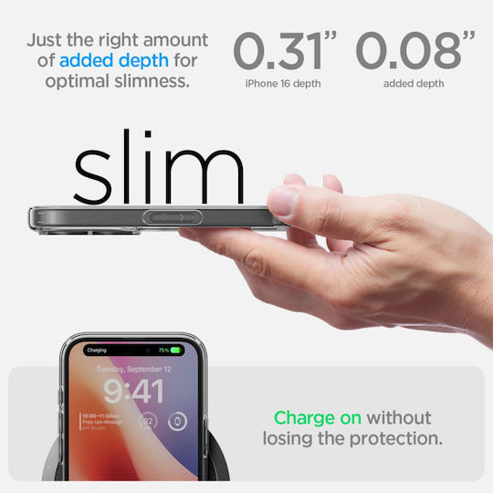Spigen Ultra Hybrid Umschlag Rückseite Kunststoff 2mm Crystal Clear (iPhone 16)