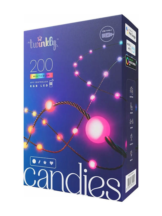 Twinkly Candies Outdoor Light String 12m