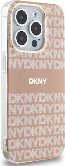 DKNY Repeat Pattern Tonal Stripe Back Cover Plastic / Silicon 0.5mm Roz (iPhone 15 Pro)