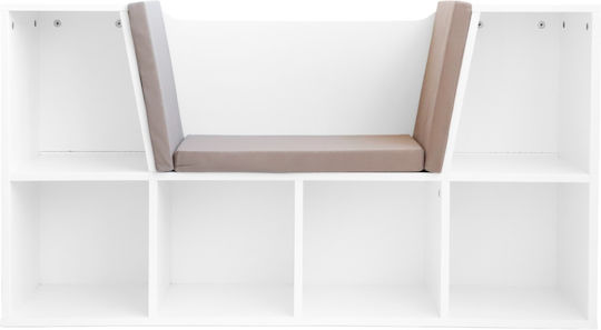 Βιβλιοθήκη Δαπέδου Ξύλινη Λευκή 112x28x61cm