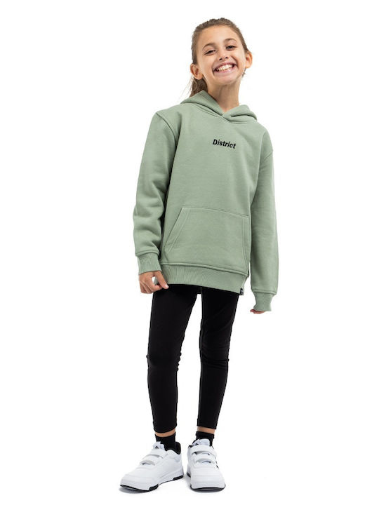 Kids Sweatshirt with Hood and Pockets Green