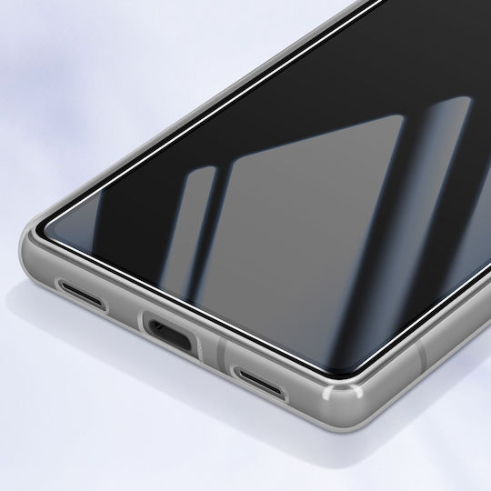 Avizar Hülle Google Pixel 7a Silikongel 9h Abgeschrägte Kante Transparent