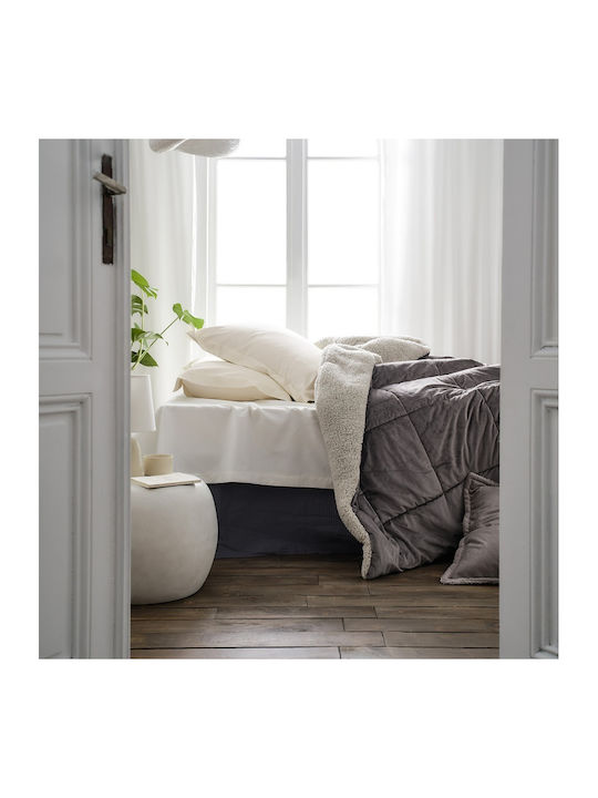 Gofis Home Комбинирано одеяло Единично 170x220бр Teddy Mystic Grey 300 г/м²Gsm
