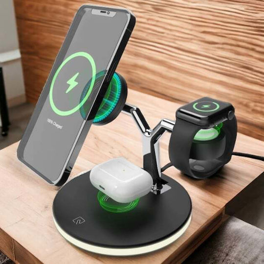 Andowl Ασύρματος Φορτιστής (Qi Pad) 25W Power Delivery / Quick Charge 3.0 Μαύρος