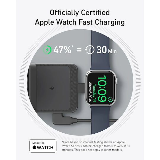 Anker Φορτιστής Magsafe 15W Μαύρος (MagGo 3-in-1 Foldable)