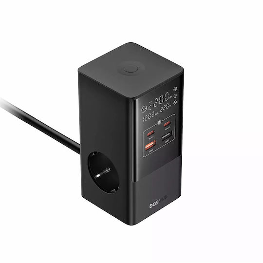 Baseus Baseus GaN Handyladegerät mit 2 USB-A Ausgangsanschlüsse und 2 USB-C Ausgangsanschlüsse 35W Stromlieferung in Schwarz