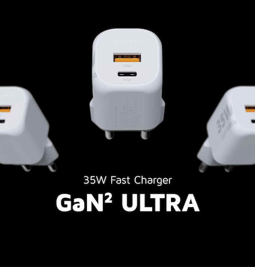 Xtorm Φορτιστής Χωρίς Καλώδιο GaN 35W Quick Charge 3.0 Λευκός (XEC035)